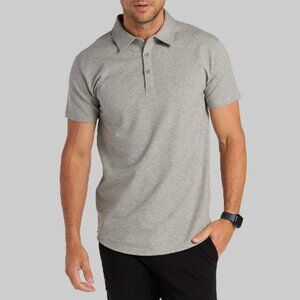 Drop-Cut: LUX Polo - Heather-Grey / M